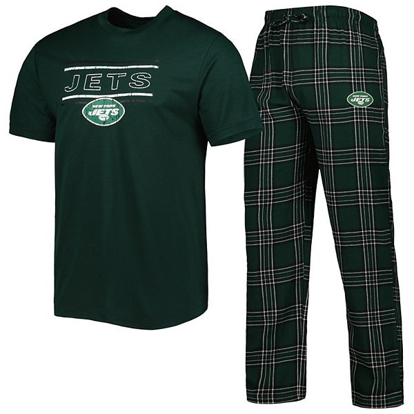 Men's New York Jets Concepts Sport Black/Green Meter Long Sleeve T-Shirt &  Pants Sleep Set