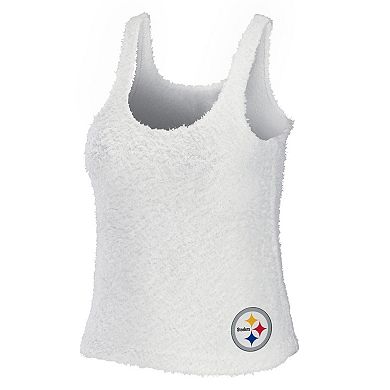 Women's WEAR by Erin Andrews Cream Pittsburgh Steelers Plus Size Cozy Scoop Neck Tank Top & Pants Set