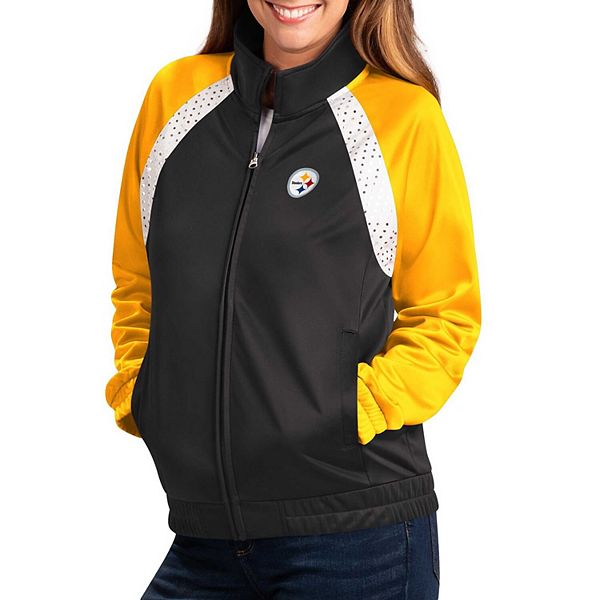 Women's G-III 4Her by Carl Banks Black Pittsburgh Steelers Extra Point  Pullover Hoodie