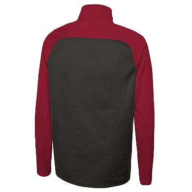 Men's New Era Black Tampa Bay Buccaneers Combine Authentic O-Line Raglan Half-Zip Jacket