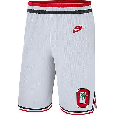 Men's Nike White Ohio State Buckeyes Retro Replica Performance Basketball Shorts