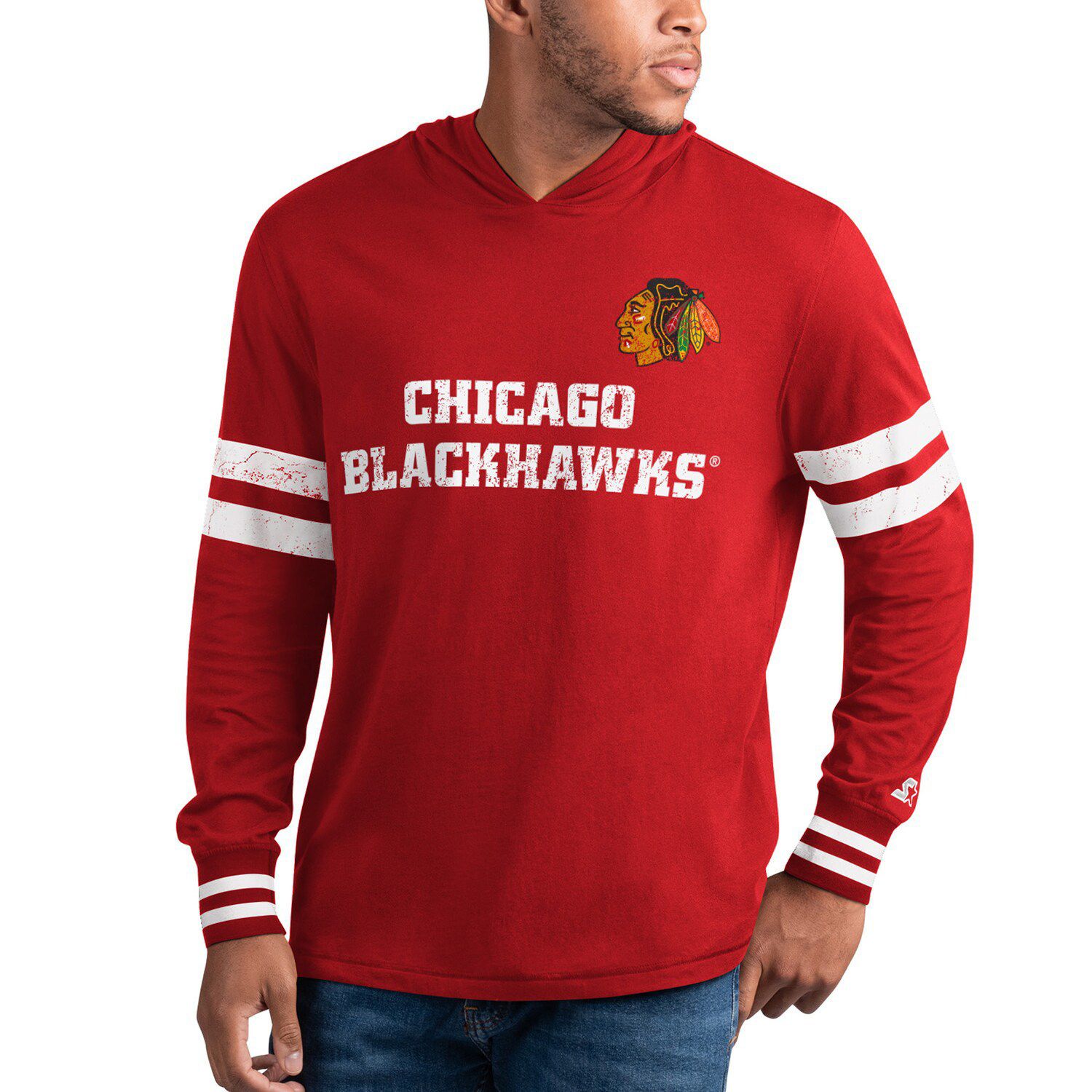 Women's Fanatics Branded Red Chicago Blackhawks Effervescent Exclusive Lace-Up Long Sleeve T-Shirt Size: Small