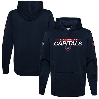 Youth Fanatics Branded Navy Washington Capitals Authentic Pro Pullover Hoodie
