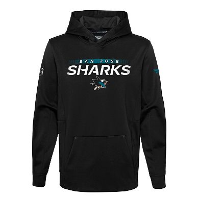 Youth Fanatics Branded Black San Jose Sharks Authentic Pro Pullover Hoodie