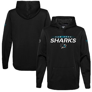 Youth Fanatics Branded Black San Jose Sharks Authentic Pro Pullover Hoodie
