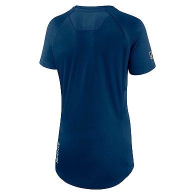 Women's Fanatics Branded Deep Sea Blue Seattle Kraken Authentic Pro Rink Raglan Tech T-Shirt