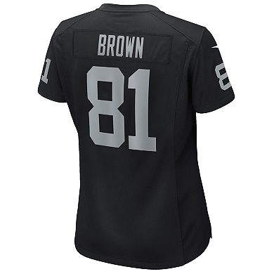 Women's Nike Tim Brown Black Las Vegas Raiders Game Retired Player Jersey