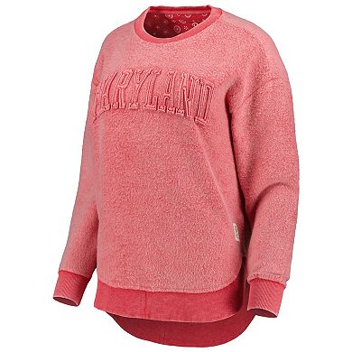 Women's Pressbox Red Maryland Terrapins Ponchoville Pullover Sweatshirt