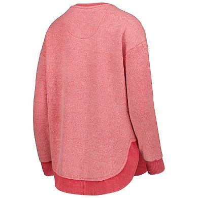 Women's Pressbox Red Maryland Terrapins Ponchoville Pullover Sweatshirt