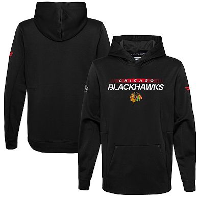 Youth Fanatics Branded Black Chicago Blackhawks Authentic Pro Pullover Hoodie