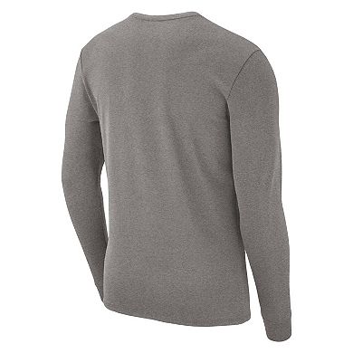 Men's Nike Heather Gray Michigan State Spartans Arch 2-Hit Long Sleeve T-Shirt