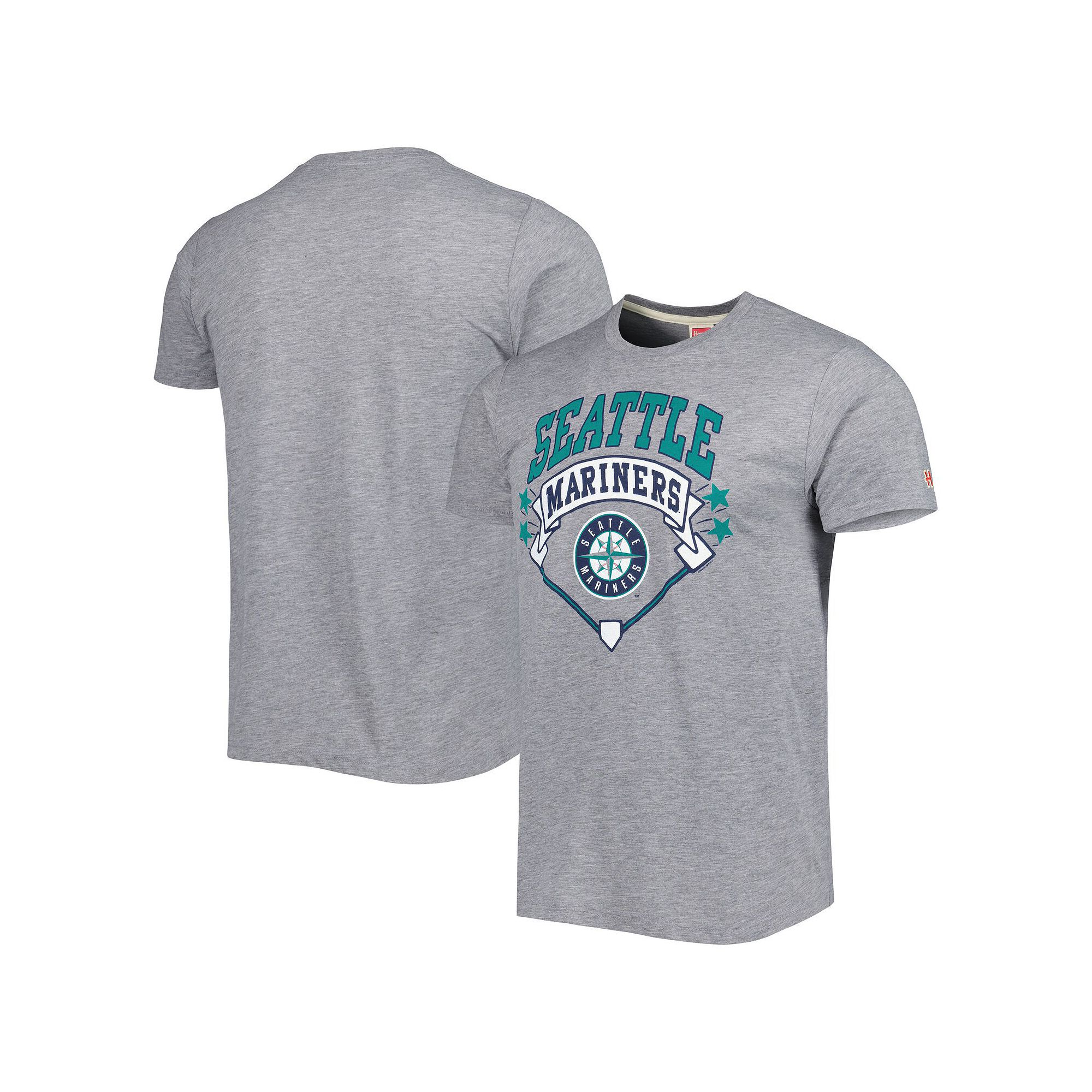 Mens Homage Gray Seattle Mariners Diamond Tri-Blend T-Shirt, Size: Medium,