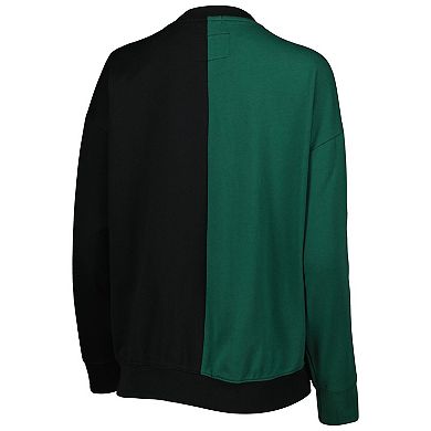 Women's Mitchell & Ness Green/Black Green Bay Packers Big Face Pullover Sweatshirt