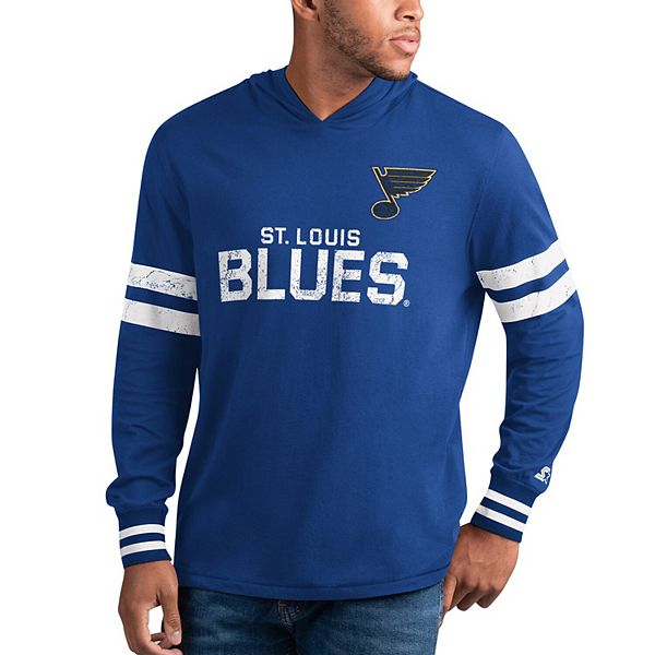 Men's Starter Blue St. Louis Blues Offense Long Sleeve Hoodie T-Shirt