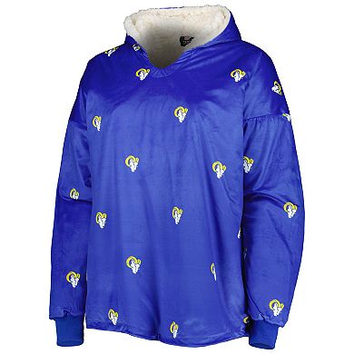 Women's FOCO Royal/White Los Angeles Rams Repeat Print Reversible Hoodeez