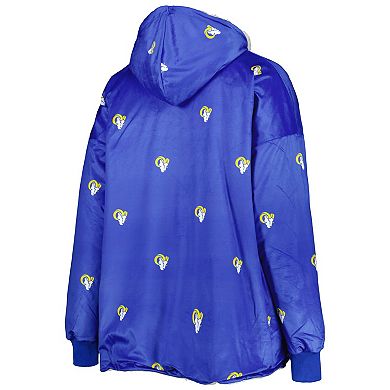 Women's FOCO Royal/White Los Angeles Rams Repeat Print Reversible Hoodeez