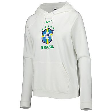 Women's Nike White Brazil National Team Varsity Raglan Tri-Blend Pullover Hoodie