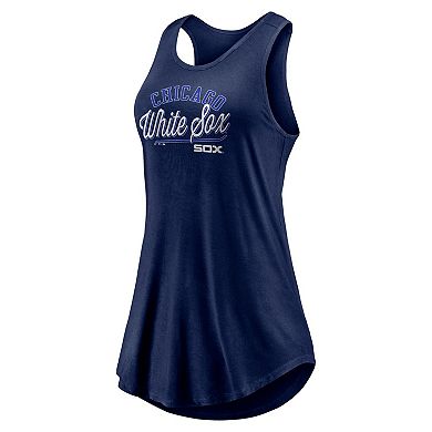 Women's Fanatics Branded Navy Chicago White Sox Simplicity Swing Racerback Scoop Neck Tank Top