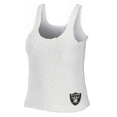 Women's WEAR by Erin Andrews Cream Las Vegas Raiders Cozy Scoop Neck Tank Top & Pants Sleep Set