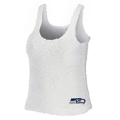 Women's WEAR by Erin Andrews Cream Seattle Seahawks Cozy Scoop Neck Tank Top & Pants Sleep Set