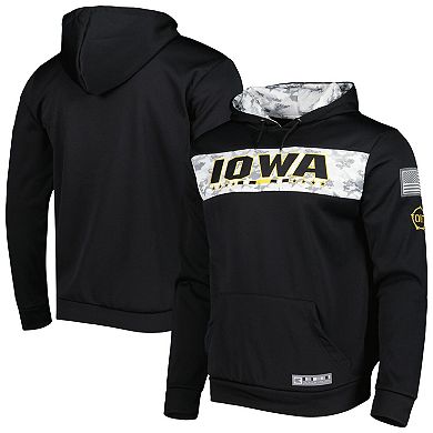 Men's Colosseum Black Iowa Hawkeyes OHT Military Appreciation Team Color Pullover Hoodie