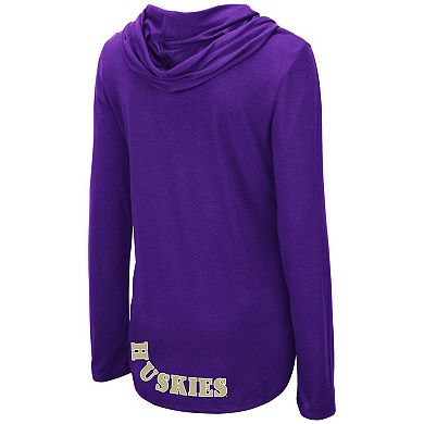 Women's Colosseum Purple Washington Huskies My Lover Lightweight Hooded Long Sleeve T-Shirt