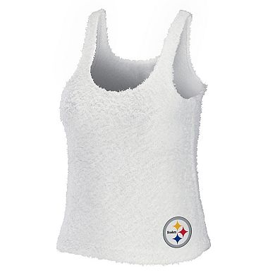 Women's WEAR by Erin Andrews Cream Pittsburgh Steelers Cozy Scoop Neck Tank Top & Pants Sleep Set