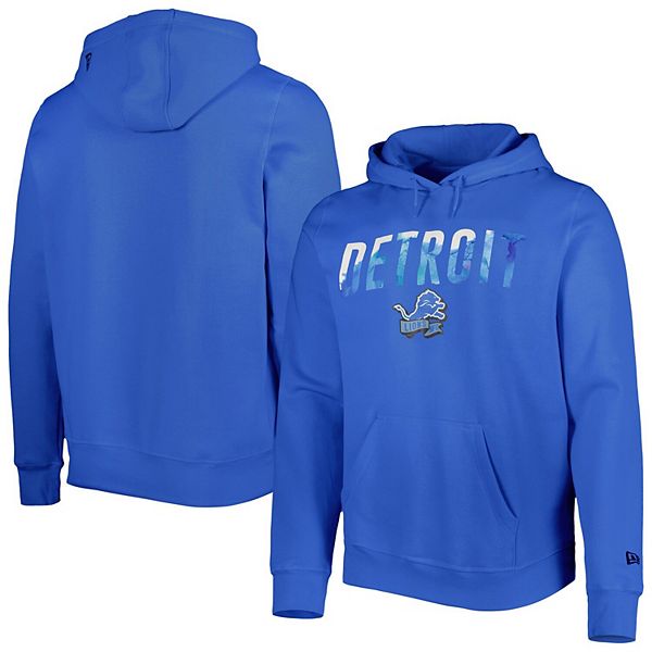 Detroit Lions New Era Current Day Long Sleeve Hoodie T-Shirt - Blue