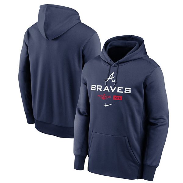 Men's Atlanta Braves Fanatics Branded Navy Official Logo Pullover Hoodie