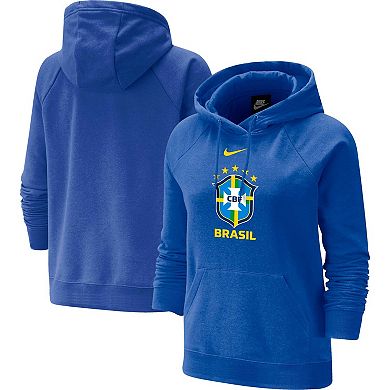 Women's Nike Royal Brazil National Team Varsity Raglan Tri-Blend Pullover Hoodie