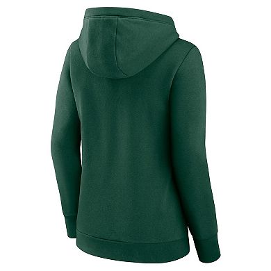 Women's Fanatics Branded Green Oakland Athletics Simplicity Crossover V-Neck Pullover Hoodie