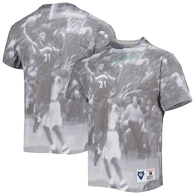 Men's Mitchell & Ness Kevin Garnett Gray Minnesota Timberwolves Above The Rim Sublimated T-Shirt