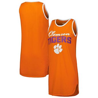 Women's Concepts Sport Orange/White Clemson Tigers Tank Top Nightshirt