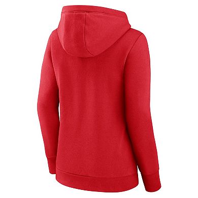 Women's Fanatics Branded Red St. Louis Cardinals Simplicity Crossover V-Neck Pullover Hoodie