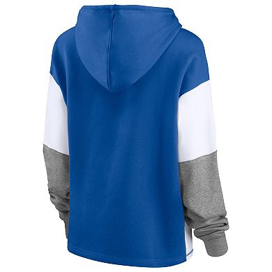 Women's Fanatics Branded Royal/White Florida Gators Play It Safe Colorblock Pullover Hoodie