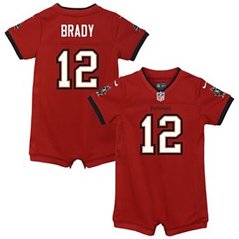 Newborn & Infant Nike Tom Brady Red Tampa Bay Buccaneers Game Romper Jersey