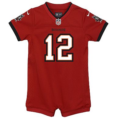 Newborn & Infant Nike Tom Brady Red Tampa Bay Buccaneers Game Romper Jersey