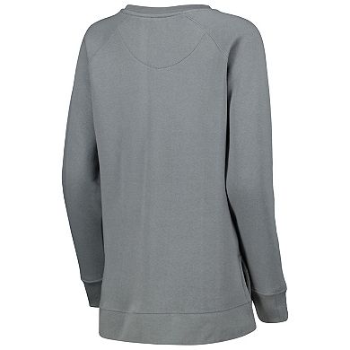 Women's Pressbox Gray Michigan State Spartans Pinehurst Chenille Raglan Pullover Sweatshirt