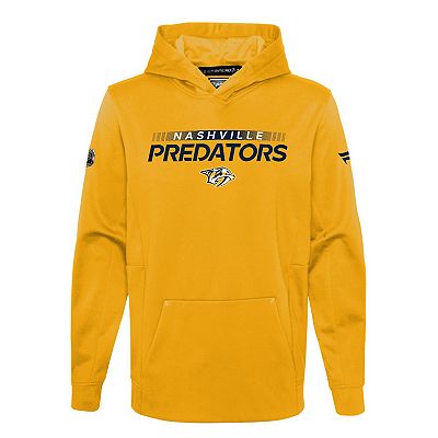 Youth Fanatics Branded Gold Nashville Predators Authentic Pro Pullover Hoodie