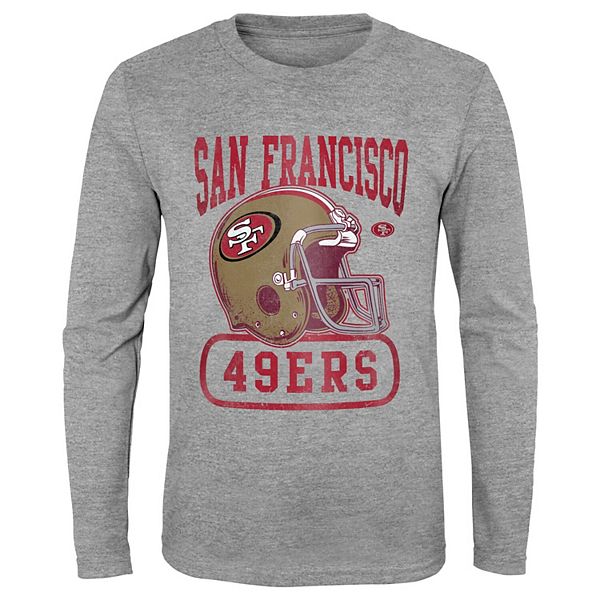 Youth Heathered Gray San Francisco 49ers Head-to-Head Long Sleeve T-Shirt