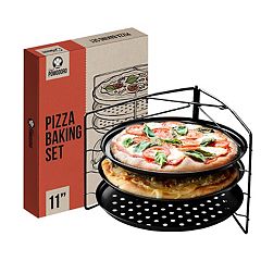 OUII Pizza Peel Aluminum Metal Pizza Paddle - 12 x 14 inch. Pizza Cutter Rocker 14'' Blade Pizza Spatula for Pizza Stone, Pizza Oven Accessories.