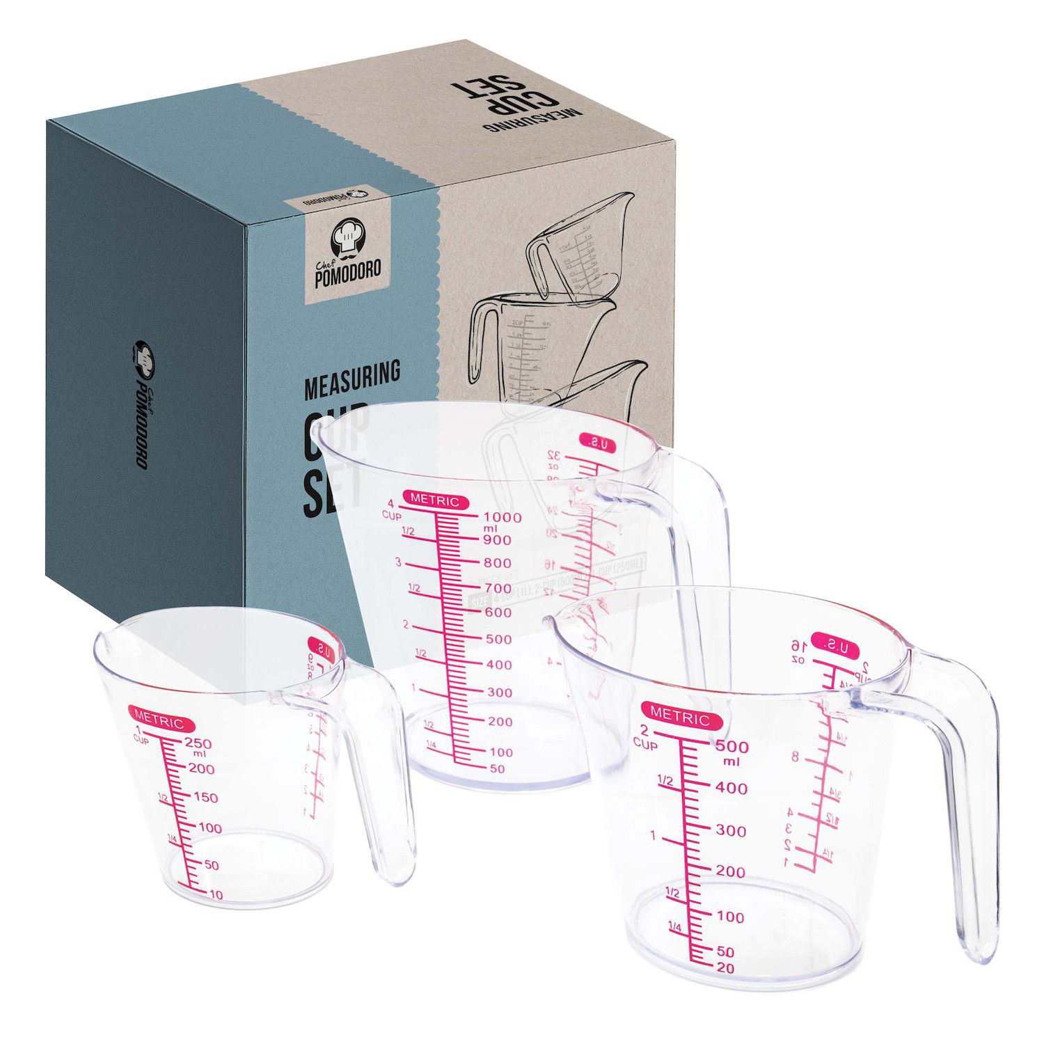 KitchenArt 2 Cup Baker's Pro Essentials Adjust-A-Measure 3-Piece Gift Set,  Tablespoon, Teaspoon and Measuring Cup