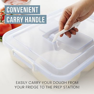 Chef Pomodoro Pizza Dough Proofing Box, 14 X 11-inch, Pizza Dough Container (blue)