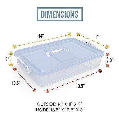 Chef Pomodoro Pizza Dough Proofing Box, 14 X 11-inch, Pizza Dough Container (blue)