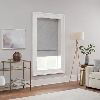 eclipse Drew Textured Solid 100% Total Blackout Cordless Roman Shade