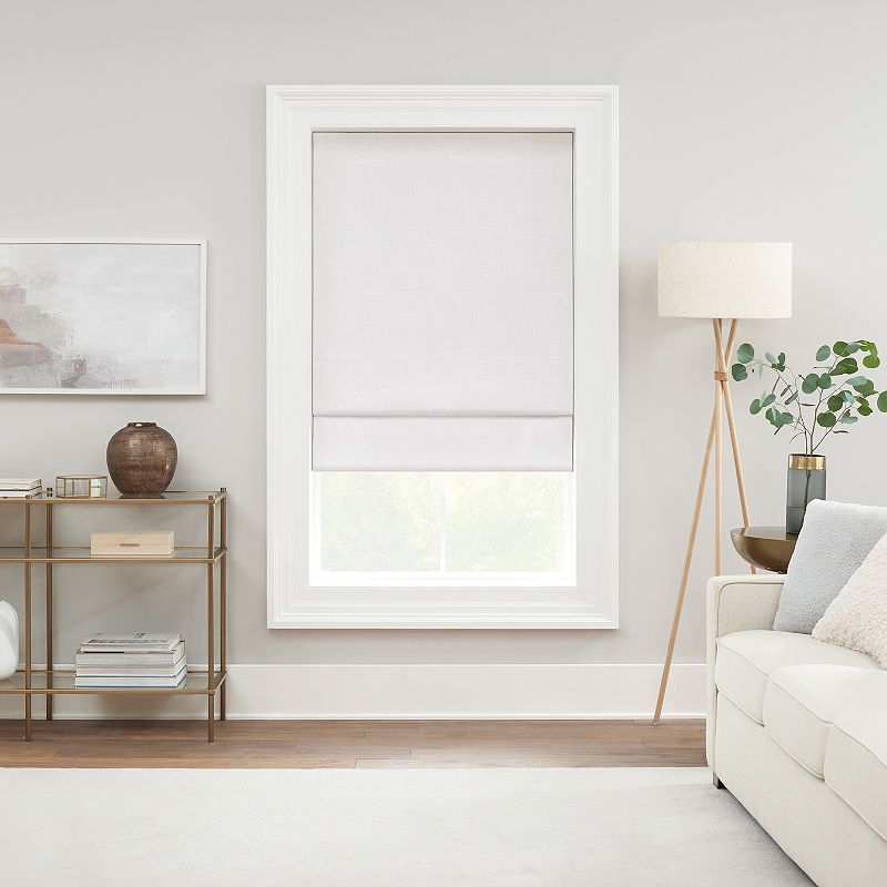 64"x27" Drew 100% Total Blackout Cordless Roman Blind and Shade White - Eclipse