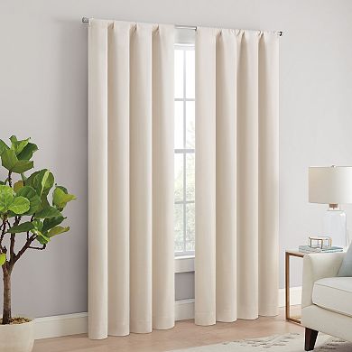eclipse Magnitech Cannes Textured Solid 100% Blackout Rod Pocket Magnetic Closure Window Curtain Panel