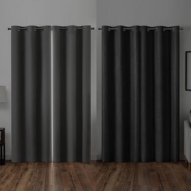 eclipse Magnitech Welwick Herringbone 100% Blackout Grommet Magnetic Closure Window Curtain Panel