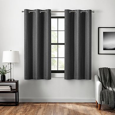 eclipse Magnitech Welwick Herringbone 100% Blackout Grommet Magnetic Closure Window Curtain Panel