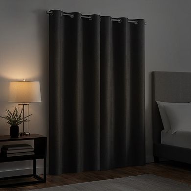 eclipse Magnitech Welwick Herringbone 100% Blackout Grommet Magnetic Closure Window Curtain Panel